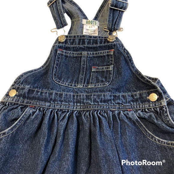 Roots Baby Denim Bib Overall Jumper Dress - Picture 5 of 7